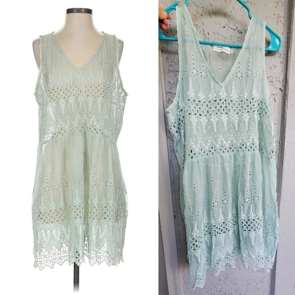 Johnny Was Other - Johnny Was 4 Love & Liberty Mint Green Lace Dress S